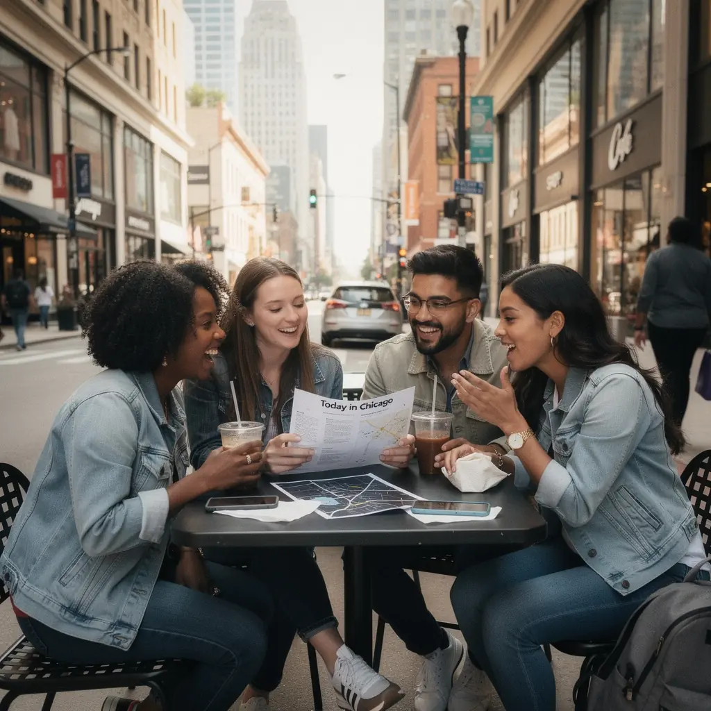 Turysta przeglądający offline przewodnik po mieście z zaznaczonymi trasami.